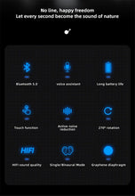 Load image into Gallery viewer, Single Wireless Bluetooth 5.0 Headset Handsfree HIFI Fingerprint Touch Hanging Ear Earphone for iPhone Waterproof Earpiece Ear Wireless Bluetooth Sport Headphones