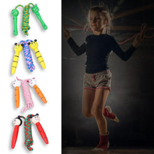 Load image into Gallery viewer, Skipping Rope With Wooden Handles Jumping Rope Men Women Adjustable Sports Braided Tangle-Free Jump Rope Cable Fitness Skipping Jumping Rope For Kids Youth Beginners Jumpropes Bulk Set Toys Wooden Handle Cotton Ropes Cute Animals Jumprope