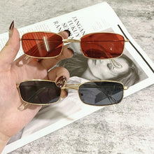 Load image into Gallery viewer, Slender Square Sunglasses Retro Metal Frame Square Sunglasses Small Vintage & Retro Style Sunglasses Shades Of Rectangle Sunglasses For Women Classic Vintage & Metal Square Frame Sun Glasses Eyewear For Men & Women