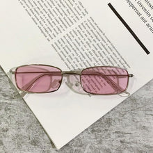 Load image into Gallery viewer, Slender Square Sunglasses Retro Metal Frame Square Sunglasses Small Vintage & Retro Style Sunglasses Shades Of Rectangle Sunglasses For Women Classic Vintage & Metal Square Frame Sun Glasses Eyewear For Men & Women