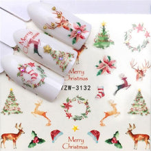 Load image into Gallery viewer, Sliders For Nails Winter Nail Stickers Elk Wolf Animal Sticker Figure Art Transfer Flowers Butterflies Watermark Water Slider Art Nail Stickers Sexy Girl Designs Comics Water Transfer Decals Manicure Lips Nail Art Decorations Slider Nail Art Stickers