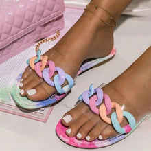 Load image into Gallery viewer, Slides Women Flip Flops Shoes Slippers Rhinestones Sandals Slide Diamond Slipper Slide Open Toe Flat Sandals With Clear Rhinestone Flip Flops Fashion Casual Slip On Party Shoes