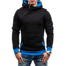 Load image into Gallery viewer, Slim Fit Men's Jacket Male Hip Hop Jackets Men's Hooded Pullover Jackets Diagonal Jackets Thicken Sports Outdoor Clothing Black Collar Stylish Jacket For Men Classic Design Warm Winter Jackets For Men
