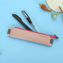 将图片加载到图库查看器,Slim Leather Unique Design Pencil Case Book Holder Pouch With Elastic Band For Notebook Fashion School Pen Case