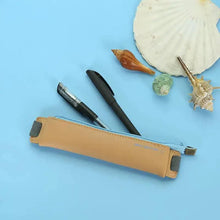 将图片加载到图库查看器,Slim Leather Unique Design Pencil Case Book Holder Pouch With Elastic Band For Notebook Fashion School Pen Case