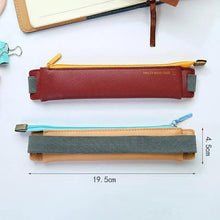 将图片加载到图库查看器,Slim Leather Unique Design Pencil Case Book Holder Pouch With Elastic Band For Notebook Fashion School Pen Case