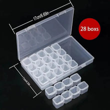 Load image into Gallery viewer, Small 28 Grids Diamond Box Clear Plastic Jewelry Craft Storage Container