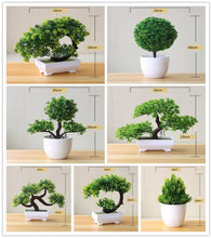 将图片加载到图库查看器,Small Green Artificial Pot Decor Bonsai Green Fake Flowers Potted Ornaments for Home Garden Decor Party Hotel Decor