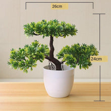 将图片加载到图库查看器,Small Green Artificial Pot Decor Bonsai Green Fake Flowers Potted Ornaments for Home Garden Decor Party Hotel Decor