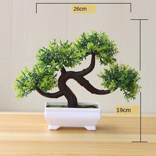 将图片加载到图库查看器,Small Green Artificial Pot Decor Bonsai Green Fake Flowers Potted Ornaments for Home Garden Decor Party Hotel Decor