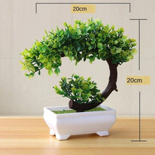 将图片加载到图库查看器,Small Green Artificial Pot Decor Bonsai Green Fake Flowers Potted Ornaments for Home Garden Decor Party Hotel Decor