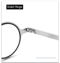 将图片加载到图库查看器,Small Metal Round Folding Reading Glasses Retro Circle Blue Light Computer Grade Glasses Narrow Eyeglasses Frame And Anti Glare Reading Glasses Foldable Computer Reading Glasses For Men +3.5