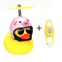 将图片加载到图库查看器,Small Yellow Bike Duck Bicycle Bell Luminous Airscrew Helmet Duck Ducky Bicycle Wind Motor Riding Cycling Lights Horn Rubber Duck Toy Car Ornaments Yellow Duck Car Dashboard Decorations Squeeze Duck Bicycle Horns With Propeller Helmet