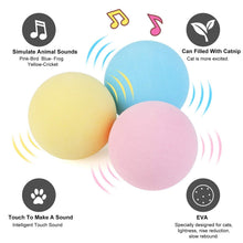 Load image into Gallery viewer, Smart Cat Toys Ball Catnip Cat Training Toy Pet Playing Ball Pet Products Toy for Cats Interactive Chirping Balls Cat Kicker Toys Fun Catnip Toys for Cat Exercise