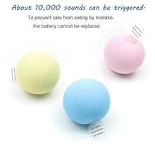 Load image into Gallery viewer, Smart Cat Toys Interactive Ball with Catnip Cat Training Squeaky Fidget Toys Cats Products for Pets Fluffy Plush Cat Ball Toys Interactive Chirping Balls Cat Kicker Toy Animal Chirping Sounds Fun Catnip Toys for Cat Exercise