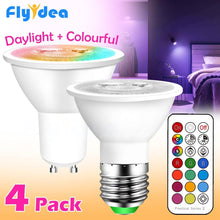 Load image into Gallery viewer, Smart For Home LED Light Bulb E27 E14 GU10 B22 220V 110V Spot Magic Changeable Lamp Lampada+IR Control Decoration RGB White Compatible with Alexa Google Home, RGBCW Smart GU10 Bulb, WiFi Smart LED Spot Light Bulb Indoor Decoration