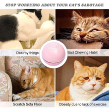 Load image into Gallery viewer, Smart Interactive Cat Toy Colorful LED Self Rotating Ball Bell and Feather Toys USB Rechargeable Cat Kitten Ball Toy Cat Exercise Ball with Feather Bell and Catnip