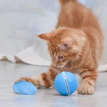 Load image into Gallery viewer, Smart Interactive Cat Toy Colorful LED Self Rotating Ball Bell and Feather Toys USB Rechargeable Cat Kitten Ball Toy Cat Exercise Ball with Feather Bell and Catnip