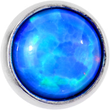 Load image into Gallery viewer, 5/16 Blue Synthetic Opal Internally Threaded Daith Cartilage Tragus