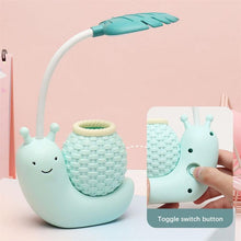 将图片加载到图库查看器,Snail Led Table Lamp Cute Pen Holder Desk Light Reading Study Children Bedroom College Dorm Eye Protection Adjustable Organizer Cute Study Lamps for Bedroom Décor