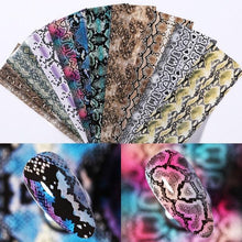 Load image into Gallery viewer, Snake Leopard Nail Foils Marble Nail Art Transfer Sticker Slider Nail Art Decal Manicuring Design Tip Decoration Decal Self-Adhesive 3D Wave Design Decoration for Women Girls Adhesive Striping Tape Nail Art Stickers Metallic Curve Strip Line Nail Decal
