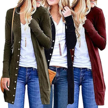 将图片加载到图库查看器,Snap Button Long Cardigan