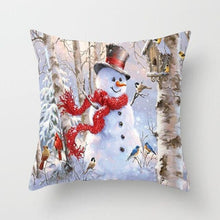 Load image into Gallery viewer, Snowman Christmas Cushion Cover Polyester Decorative Christmas Pillow Cover Merry Christmas Throw Cushion Covers Tree Reindeer Star Pillow Case For Party Throw Pillow New Year Xmas Decor Sofa Living Room Home Decoration