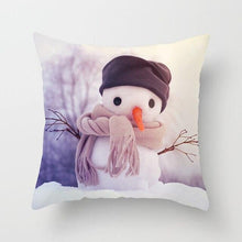 Load image into Gallery viewer, Snowman Christmas Cushion Cover Polyester Decorative Christmas Pillow Cover Merry Christmas Throw Cushion Covers Tree Reindeer Star Pillow Case For Party Throw Pillow New Year Xmas Decor Sofa Living Room Home Decoration