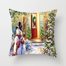 Load image into Gallery viewer, Snowman Christmas Cushion Cover Polyester Decorative Christmas Pillow Cover Merry Christmas Throw Cushion Covers Tree Reindeer Star Pillow Case For Party Throw Pillow New Year Xmas Decor Sofa Living Room Home Decoration