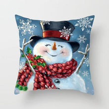 Load image into Gallery viewer, Snowman Christmas Cushion Cover Polyester Decorative Christmas Pillow Cover Merry Christmas Throw Cushion Covers Tree Reindeer Star Pillow Case For Party Throw Pillow New Year Xmas Decor Sofa Living Room Home Decoration