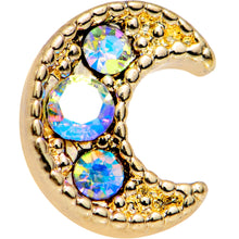 Load image into Gallery viewer, Auora Gem Gold Tone Crescent Moon Cartilage Tragus Earring