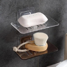 Load image into Gallery viewer, Soap Rack No Drilling Wall Mounted Double Layer Soap Holder Soap Sponge Dish Bathroom Accessories Soap Dishes Self Adhesive Shower Soap Saver Holder Stand Bathroom Bar Soap Case Adhesive Kitchen Sink Sponge Holder Drainer Wall Soap Dish Container
