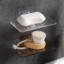 Load image into Gallery viewer, Soap Rack No Drilling Wall Mounted Double Layer Soap Holder Soap Sponge Dish Bathroom Accessories Soap Dishes Self Adhesive Shower Soap Saver Holder Stand Bathroom Bar Soap Case Adhesive Kitchen Sink Sponge Holder Drainer Wall Soap Dish Container