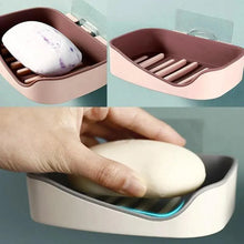 将图片加载到图库查看器,Soap Rack No Drilling Wall Mounted Double Layer Soap Holder Soap Sponge Dish Bathroom Accessories Soap Dishes Self Adhesive Soap Dish Bar Soap Holder Soap Dishes Tray Saver Case Box for Shower Bathroom Kitchen Dish Drainer Drying Rack