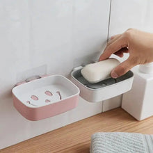 将图片加载到图库查看器,Soap Rack No Drilling Wall Mounted Double Layer Soap Holder Soap Sponge Dish Bathroom Accessories Soap Dishes Self Adhesive Soap Dish Bar Soap Holder Soap Dishes Tray Saver Case Box for Shower Bathroom Kitchen Dish Drainer Drying Rack