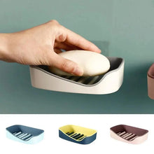 将图片加载到图库查看器,Soap Rack No Drilling Wall Mounted Double Layer Soap Holder Soap Sponge Dish Bathroom Accessories Soap Dishes Self Adhesive Soap Dish Bar Soap Holder Soap Dishes Tray Saver Case Box for Shower Bathroom Kitchen Dish Drainer Drying Rack