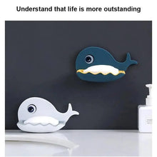 将图片加载到图库查看器,Soap Rack No Drilling Wall Mounted Drain Non Perforated Double Layer Holder Sponge Dish Accessories Magic Soap Dishes Bathroom Cute Soap Dish for Kids Plastic Self Draining Soap Holder for Shower Wall Cartoon Hanging Bathroom Soap Tray with Suction Cup