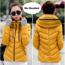 Load image into Gallery viewer, Soft And Comfortable Winter Jacket For Women Short Women's Thicken Outerwear In solid hooded Coats Zipper For Female Slim Cotton padded basic tops