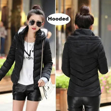Load image into Gallery viewer, Soft And Comfortable Winter Jacket For Women Short Women's Thicken Outerwear In solid hooded Coats Zipper For Female Slim Cotton padded basic tops