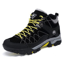 将图片加载到图库查看器,Soft Black Mens Boots Winter Fur Warm Snow Men Walking Boots Work Shoes Footwear Fashion Rubber Ankle Shoes Warm Fur Lined Ankle Booties Comfortable Non Slip Outdoor Shoes