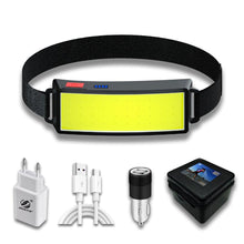 Load image into Gallery viewer, Soft Light Headlamp Flashlight LED Headlamp Adjustable Strap With COB Wick Headlight Beads Wide Range of Lighting Perfect Head Light For Camping Hiking Running Built-in Rechargeable Lithium Battery