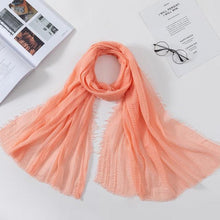 Load image into Gallery viewer, Soft Muslim Crinkle Hijab Scarf Soft Cotton Headscarf Ultra Soft Breathable Head Scarf Islamic Head Wraps Hijab For Women 70*175cm