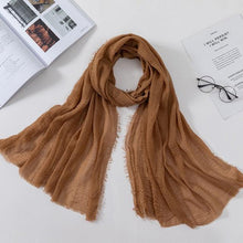 Load image into Gallery viewer, Soft Muslim Crinkle Hijab Scarf Soft Cotton Headscarf Ultra Soft Breathable Head Scarf Islamic Head Wraps Hijab For Women 70*175cm
