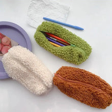Load image into Gallery viewer, Soft Plush Pencil Case Stationery Pouch Cosmetic Zipper Pouch Bag Simple Lightweight Design