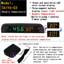 Load image into Gallery viewer, Solar Car Digital Clock Thermometer Dual Color Display Smart Switch High Precision LED Digital Clock Dashboard Solar Powered Car Electronic Clock Stick-On Luminous Car Clock Dashboard Auto Clock Car Watch Clock with Adjustable Brightness Date Temperature
