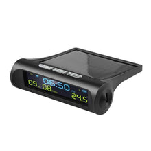 Load image into Gallery viewer, Solar Car Digital Clock with LCD Time Date In-Car Temperature Display for Outdoor Personal Car Part Decoration Universal Wireless Car Head Up Display Digital GPS Speedometer MPH Solar Battery USB Charged with Time Clock