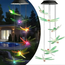 Load image into Gallery viewer, Solar Dragonfly Wind Chimes Lights