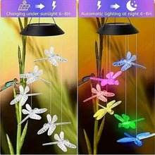 Load image into Gallery viewer, Solar Dragonfly Wind Chimes Lights