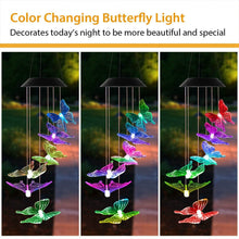 将图片加载到图库查看器,Solar LED Butterfly Wind Chimes