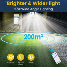 Load image into Gallery viewer, Solar Outdoor Lights 333 LEDs Motion Sensor Lights 4 Heads